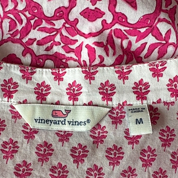 Vineyard Vines Cotton Pink and White Blouse Tunic M - Picture 5 of 13